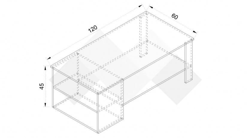 Холна маса Хироу дъб вотан с черно шагре - изглед 2 - МебелМаг Холна маса Хироу дъб вотан с черно шагре - изглед 2