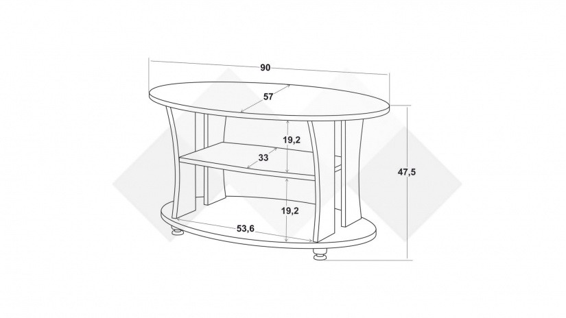Холна маса Камилия златен дъб с антрацит - изглед 3 - МебелМаг Холна маса Камилия златен дъб с антрацит - изглед 3