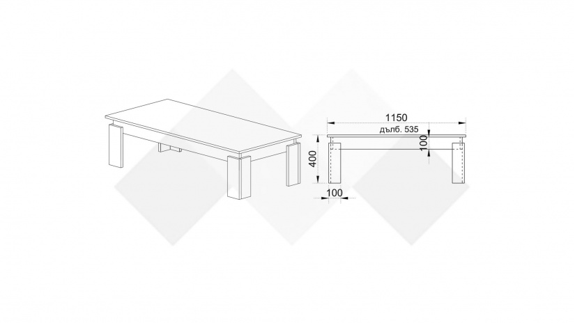 Холна маса Кот бяло гланц с бяло гланц хайглос - изглед 2 - МебелМаг Холна маса Кот бяло гланц с бяло гланц хайглос - изглед 2