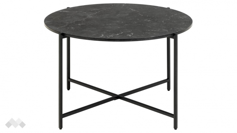 Холна маса Ламоан черен мрамор с черен мат - изглед 2 - МебелМаг Холна маса Ламоан черен мрамор с черен мат - изглед 2