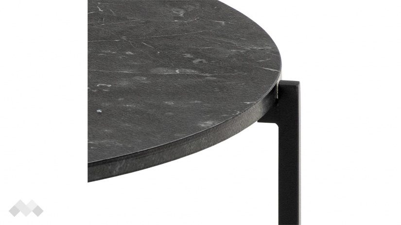 Холна маса Ламоан черен мрамор с черен мат - изглед 3 - МебелМаг Холна маса Ламоан черен мрамор с черен мат - изглед 3
