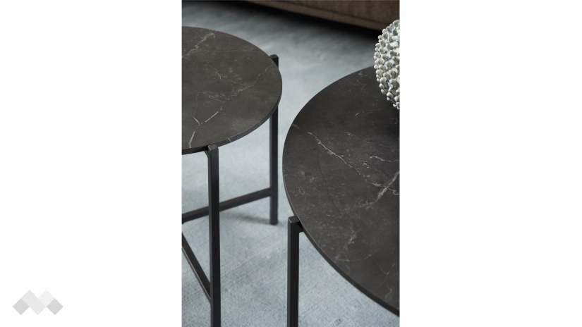 Холна маса Ламоан черен мрамор с черен мат - изглед 5 - МебелМаг Холна маса Ламоан черен мрамор с черен мат - изглед 5