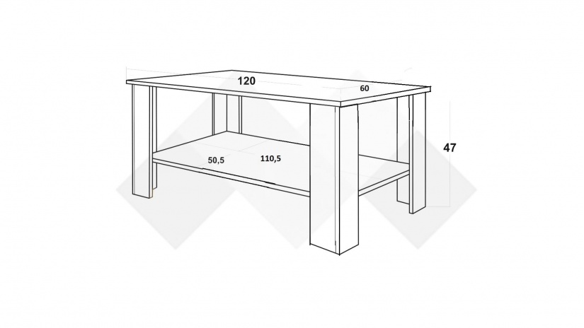 Холна маса Лорън венге - изглед 2 - МебелМаг Холна маса Лорън венге - изглед 2