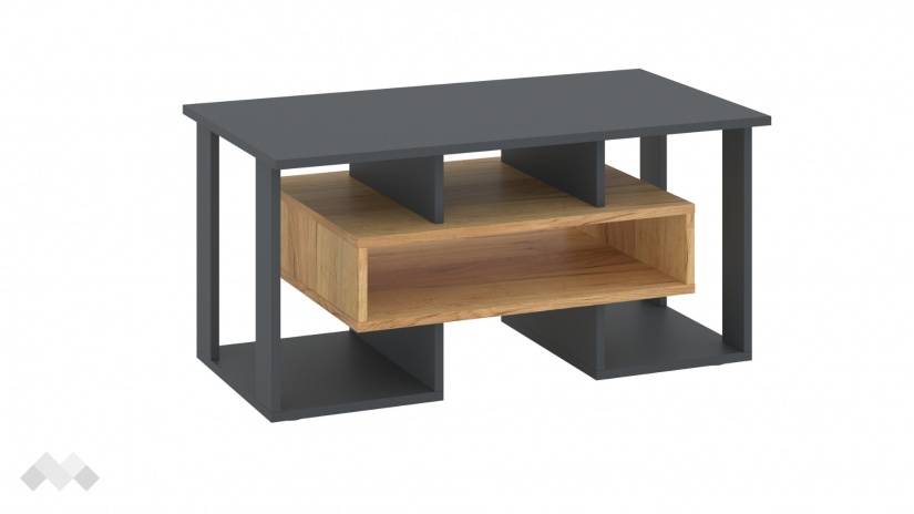 Холна маса Малахит златен дъб с антрацит - изглед 2 - МебелМаг Холна маса Малахит златен дъб с антрацит - изглед 2