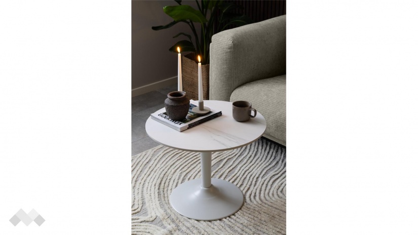 Холна маса Малта бял с бял мат - изглед 4