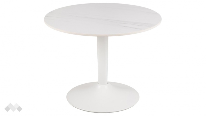 Холна маса Малта бял с бял мат - изглед 1