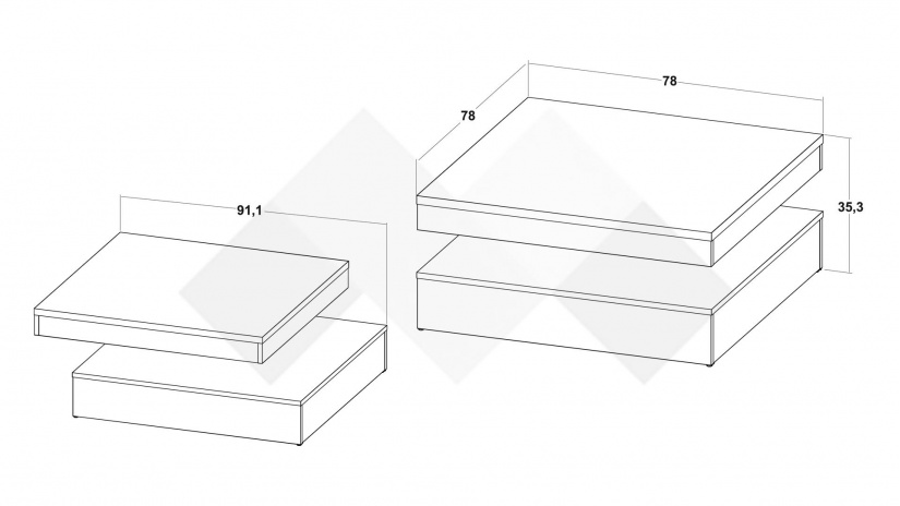 Холна маса Мирано бетон - изглед 5 - МебелМаг Холна маса Мирано бетон - изглед 5