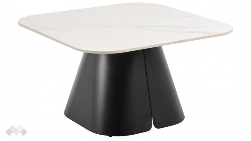 Холна маса Салинас бял с черен мат - изглед 1 - МебелМаг Холна маса Салинас бял с черен мат - изглед 1
