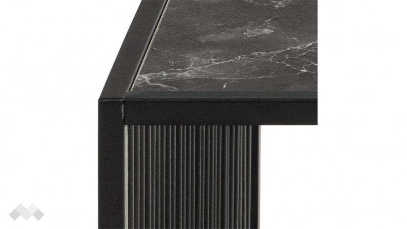 Холна маса Стрингтън черен мрамор с черен мат - изглед 4