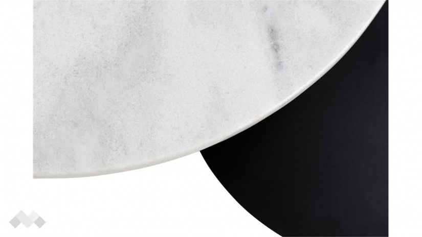 Холна маса Трио бял мрамор с черен мат - изглед 5 - МебелМаг Холна маса Трио бял мрамор с черен мат - изглед 5