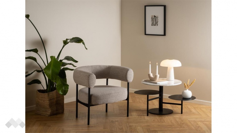 Холна маса Трио бял мрамор с черен мат - изглед 6 - МебелМаг Холна маса Трио бял мрамор с черен мат - изглед 6