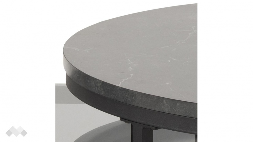 Холна маса Спиро комплект маси черен мрамор с черно - изглед 4 - МебелМаг Холна маса Спиро комплект маси черен мрамор с черно - изглед 4