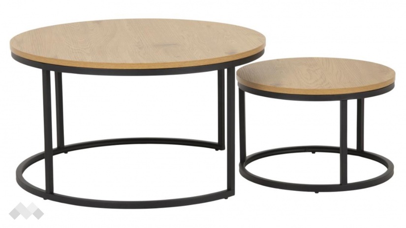 Холна маса Спиро комплект маси тъмен дъб с черно - изглед 2