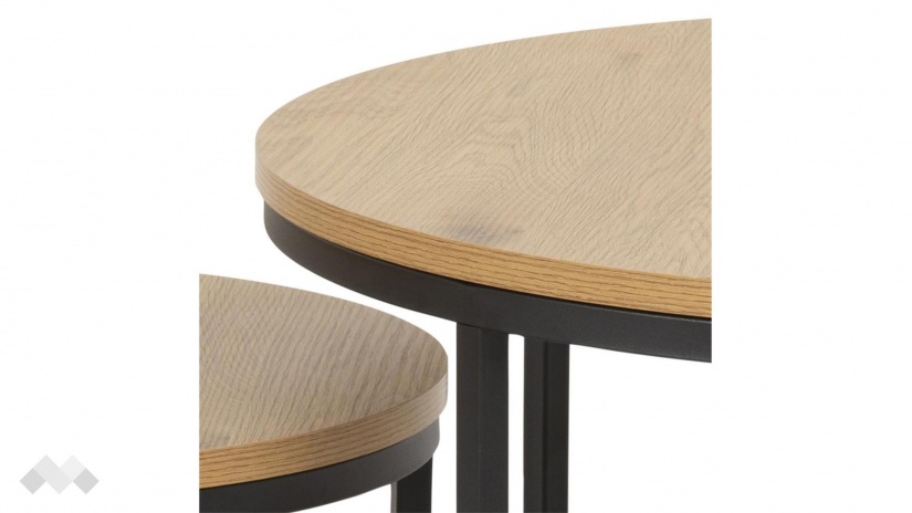 Холна маса Спиро комплект маси тъмен дъб с черно - изглед 4