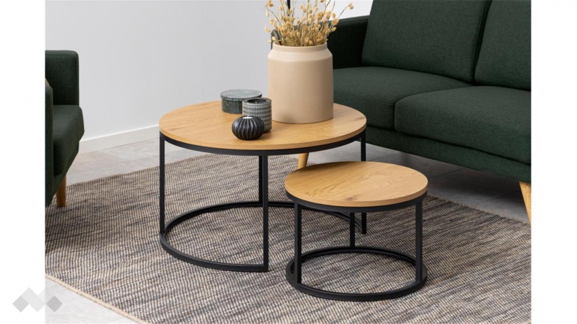 Холна маса Спиро комплект маси тъмен дъб с черно - изглед 8