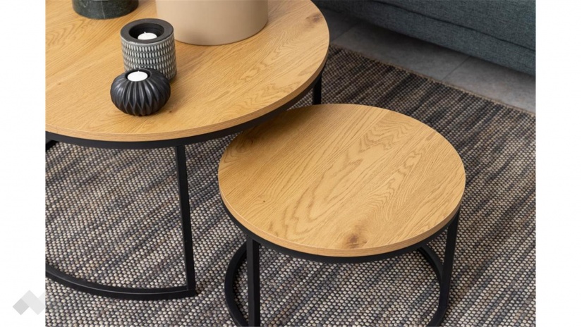 Холна маса Спиро комплект маси тъмен дъб с черно - изглед 9