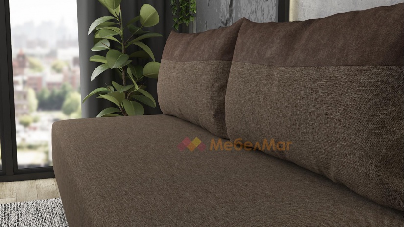 Канапе Лайн триместни светло кафяв с кафяво - изглед 5 - МебелМаг Канапе Лайн триместни светло кафяв с кафяво - изглед 5