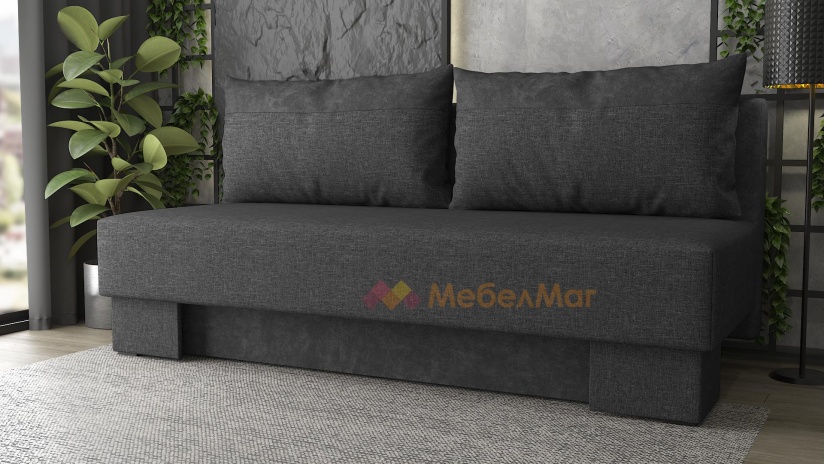 Канапе Лайн триместни тъмно сив със сиво - изглед 1 - МебелМаг Канапе Лайн триместни тъмно сив със сиво - изглед 1