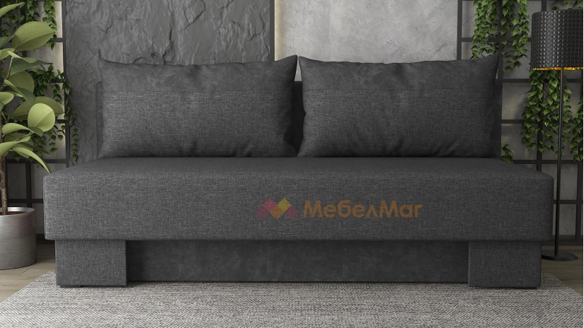 Канапе Лайн триместни тъмно сив със сиво - изглед 2 - МебелМаг Канапе Лайн триместни тъмно сив със сиво - изглед 2