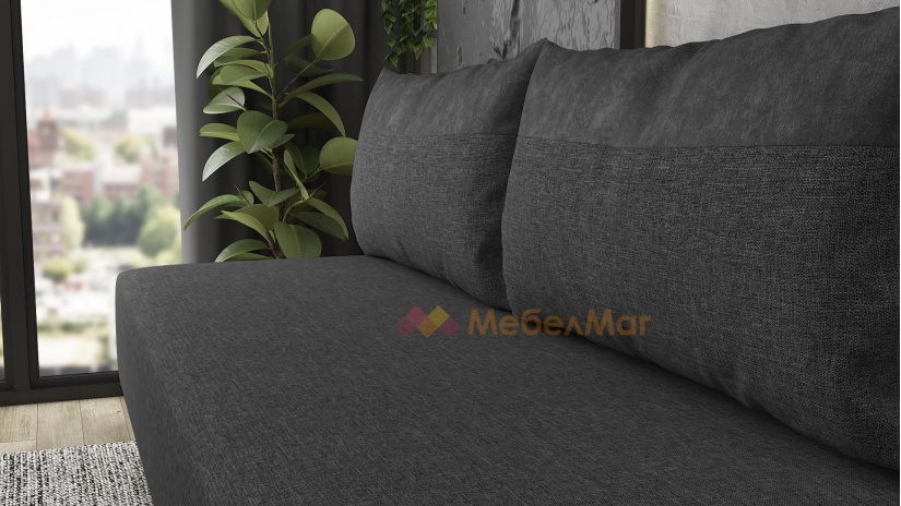 Канапе Лайн триместни тъмно сив със сиво - изглед 5 - МебелМаг Канапе Лайн триместни тъмно сив със сиво - изглед 5