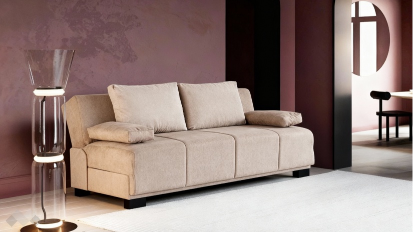 Клик-клак канапе Бостън триместни кафяв - изглед 1 - МебелМаг Клик-клак канапе Бостън триместни кафяв - изглед 1