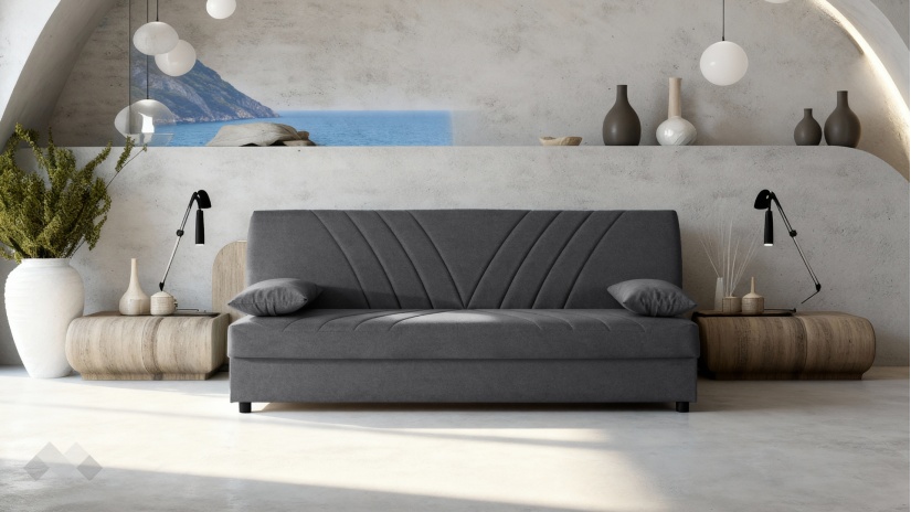 Клик-клак канапе Фиджи триместни сив - изглед 1