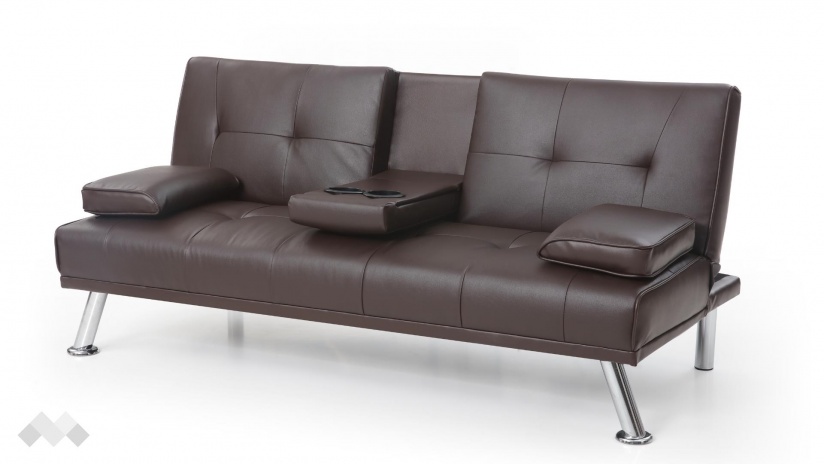 Клик-клак канапе Лийн двуместни кафяв - изглед 3 - МебелМаг Клик-клак канапе Лийн двуместни кафяв - изглед 3