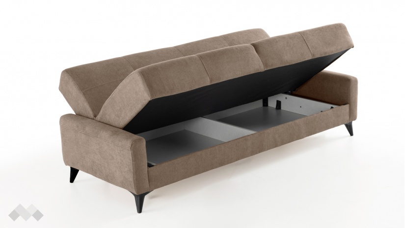 Клик-клак канапе Нейт триместни кафяв - изглед 4 - МебелМаг Клик-клак канапе Нейт триместни кафяв - изглед 4