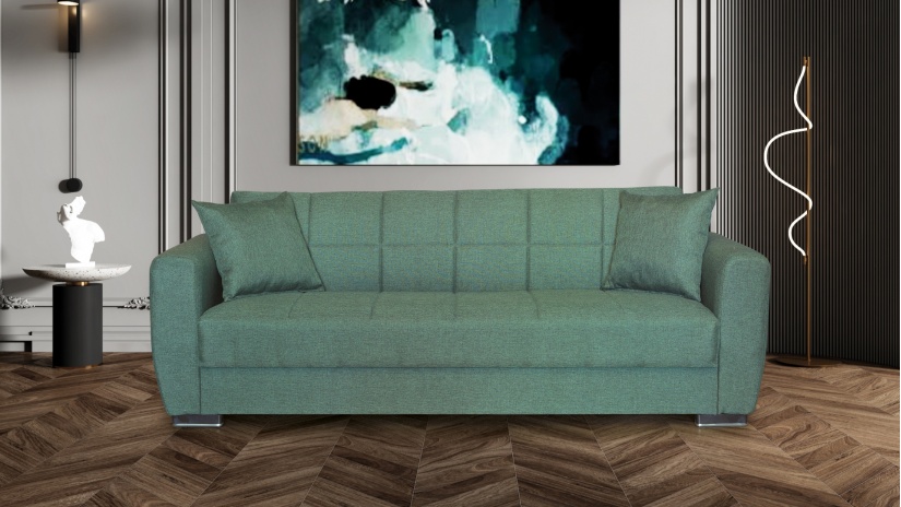 Диван Монца триместни зелен - изглед 1 - МебелМаг Диван Монца триместни зелен - изглед 1