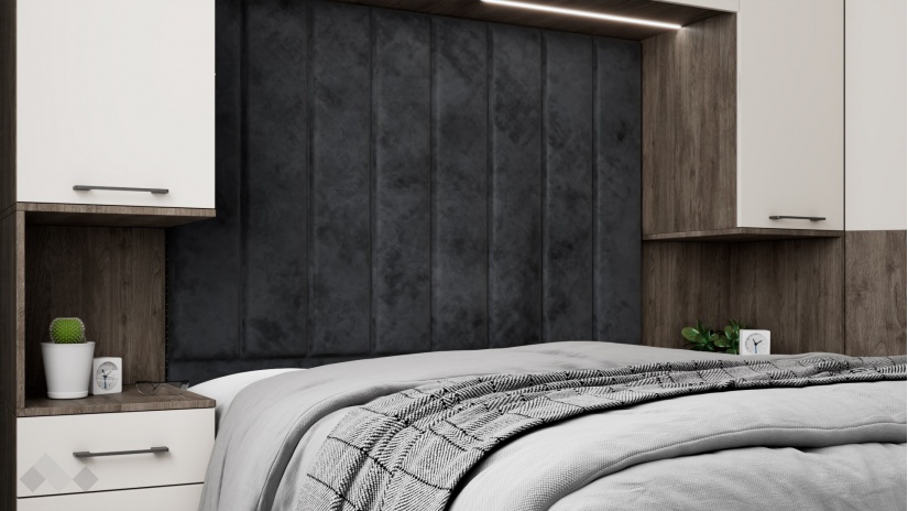 Спален комплект Комо К3 орех селект тъмен с кашмир - изглед 3 - МебелМаг Спален комплект Комо К3 орех селект тъмен с кашмир - изглед 3