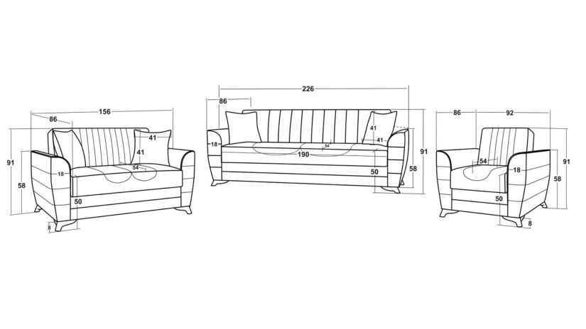 Комплект дивани за дневна Ялта комплекти горчица - изглед 2