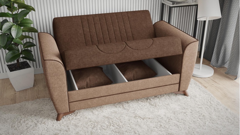 Комплект дивани за дневна Ялта комплекти кафяв с бежово - изглед 9 - МебелМаг Комплект дивани за дневна Ялта комплекти кафяв с бежово - изглед 9