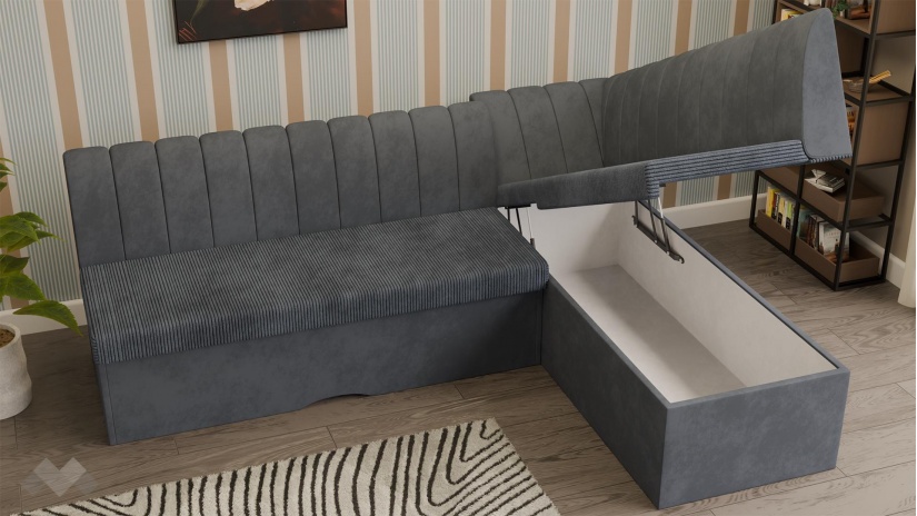 Кухненски ъгъл Кариби с посока сив - изглед 3 - МебелМаг Кухненски ъгъл Кариби с посока сив - изглед 3