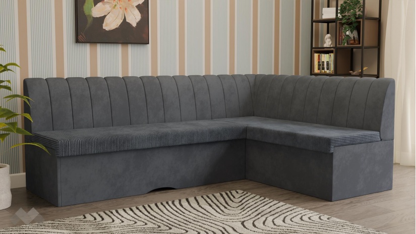 Кухненски ъгъл Кариби с посока сив - изглед 1 - МебелМаг Кухненски ъгъл Кариби с посока сив - изглед 1