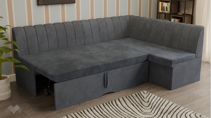 Кухненски ъгъл Кариби с посока сив - изглед 4 - МебелМаг Кухненски ъгъл Кариби с посока сив - изглед 4