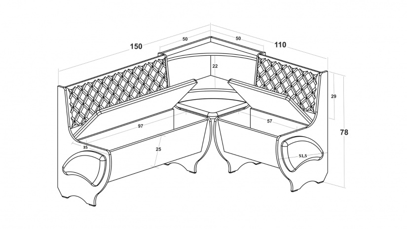 Кухненски ъгъл Милорд универсален ъгъл дъб сонома с кафяв - изглед 2 - МебелМаг Кухненски ъгъл Милорд универсален ъгъл дъб сонома с кафяв - изглед 2