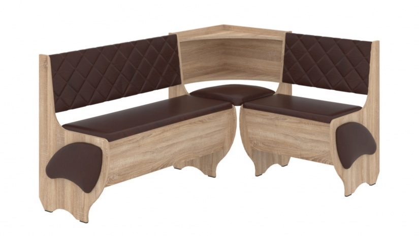 Кухненски ъгъл Милорд универсален ъгъл дъб сонома с кафяв - изглед 1 - МебелМаг Кухненски ъгъл Милорд универсален ъгъл дъб сонома с кафяв - изглед 1