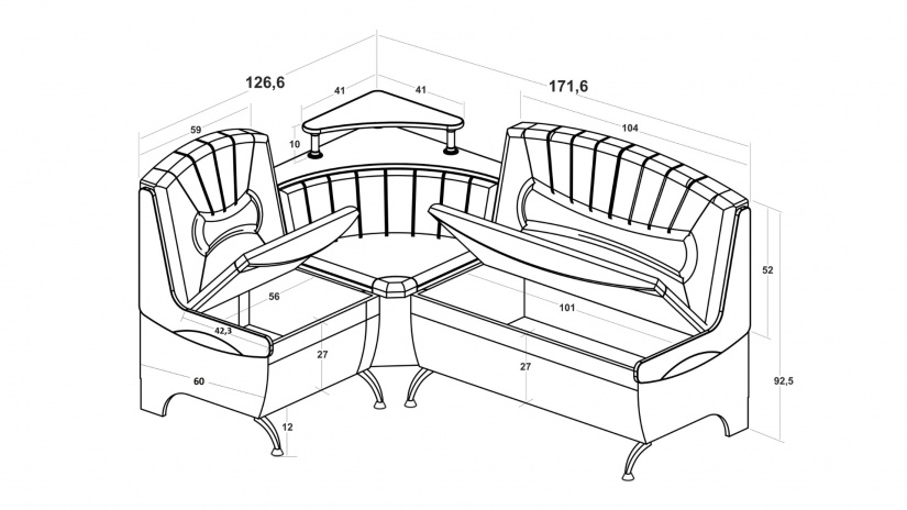 Кухненски ъгъл Виталис универсален ъгъл дъб сонома с бежов и бяло - изглед 3 - МебелМаг Кухненски ъгъл Виталис универсален ъгъл дъб сонома с бежов и бяло - изглед 3