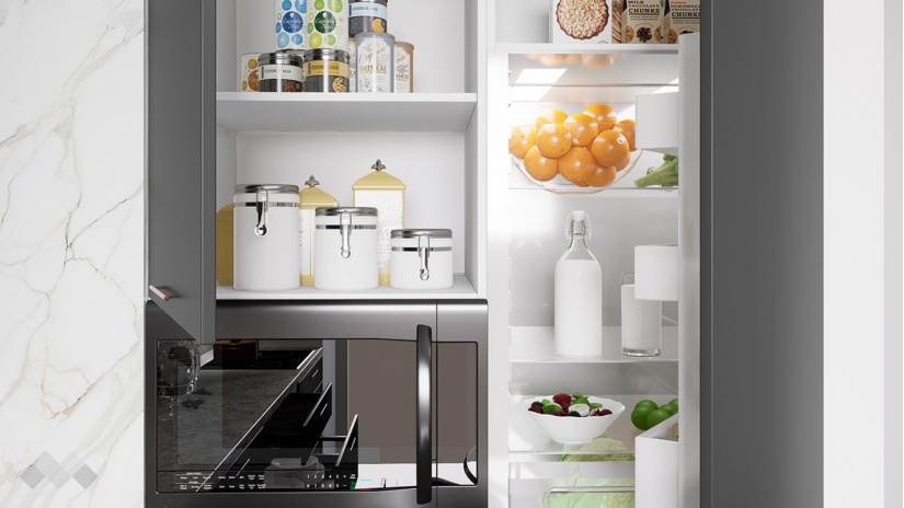 Кухня Гана прави карбон мат с бял гланц и бяло гладко - изглед 8 - МебелМаг Кухня Гана прави карбон мат с бял гланц и бяло гладко - изглед 8