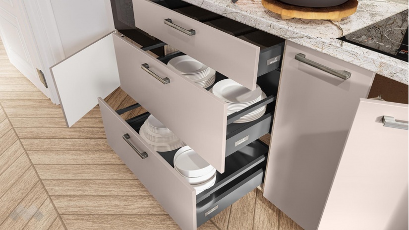 Кухня Бали прави капучино мат с карбон мат и сонома арвен - изглед 6 - МебелМаг Кухня Бали прави капучино мат с карбон мат и сонома арвен - изглед 6