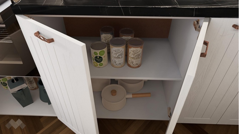 Кухня Кали с остров бял фладер с бяло гладко - изглед 7 - МебелМаг Кухня Кали с остров бял фладер с бяло гладко - изглед 7