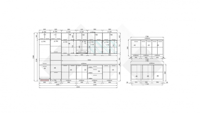 Кухня Кали с остров бял фладер с бяло гладко - изглед 10 - МебелМаг Кухня Кали с остров бял фладер с бяло гладко - изглед 10