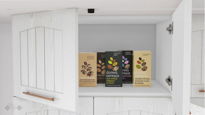 Кухня Сана бял фладер с бяло гладко - изглед 3 - МебелМаг Кухня Сана бял фладер с бяло гладко - изглед 3