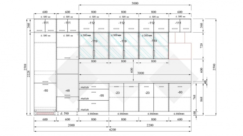 Кухня Зума прави олив мат с мока - изглед 8
