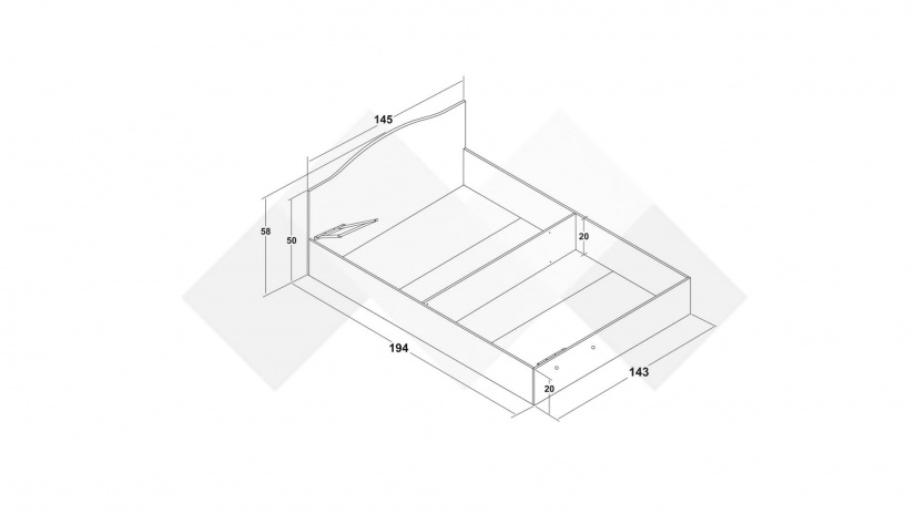 Легло 144/190 Спирит с включен матрак Бонел 144/190 малта с антрацит - изглед 5 - МебелМаг Легло 144/190 Спирит с включен матрак Бонел 144/190 малта с антрацит - изглед 5
