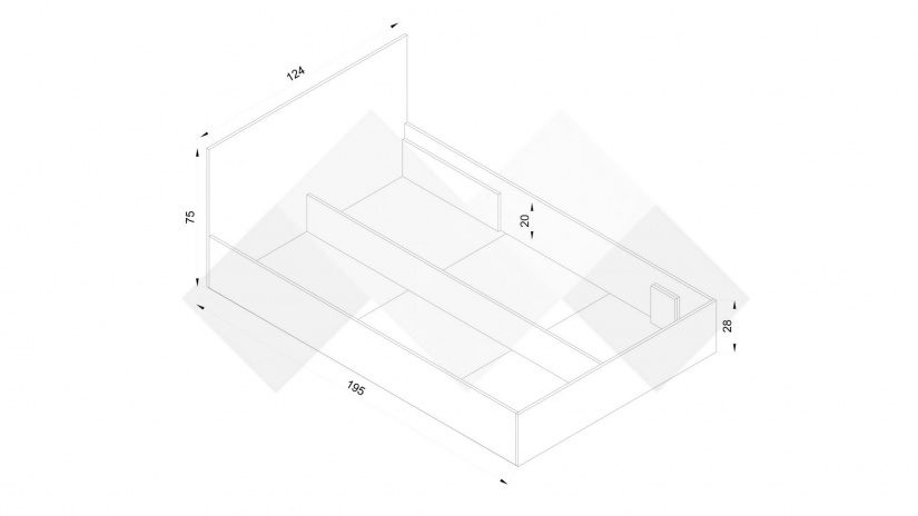 Легло 120/190 Адам с включен матрак Бонел 120/190 дъб крафт бял - изглед 2 - МебелМаг Легло 120/190 Адам с включен матрак Бонел 120/190 дъб крафт бял - изглед 2