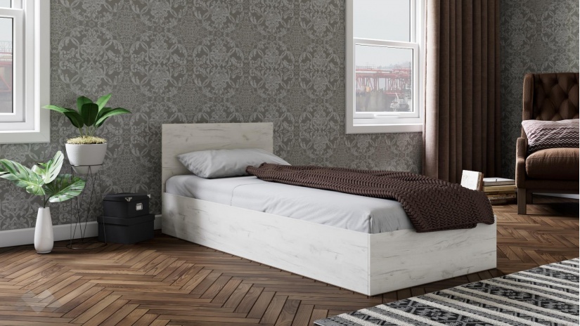 Легло 90/200 Адам с включен матрак Бонел 90/200 дъб крафт бял - изглед 1 - МебелМаг Легло 90/200 Адам с включен матрак Бонел 90/200 дъб крафт бял - изглед 1