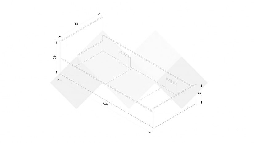 Легло 82/190 Арго с включен матрак Бонел 82/190 дъб сонома - изглед 3 - МебелМаг Легло 82/190 Арго с включен матрак Бонел 82/190 дъб сонома - изглед 3