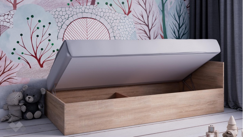 Легло 82/190 Арго с включен матрак Бонел 82/190 дъб сонома - изглед 2 - МебелМаг Легло 82/190 Арго с включен матрак Бонел 82/190 дъб сонома - изглед 2