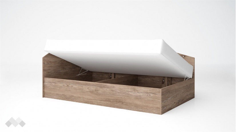 Легло 120/190 Борей с включен матрак Бонел 120/190 браун силвърджак - изглед 2 - МебелМаг Легло 120/190 Борей с включен матрак Бонел 120/190 браун силвърджак - изглед 2